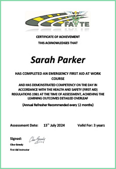 1st aid certification